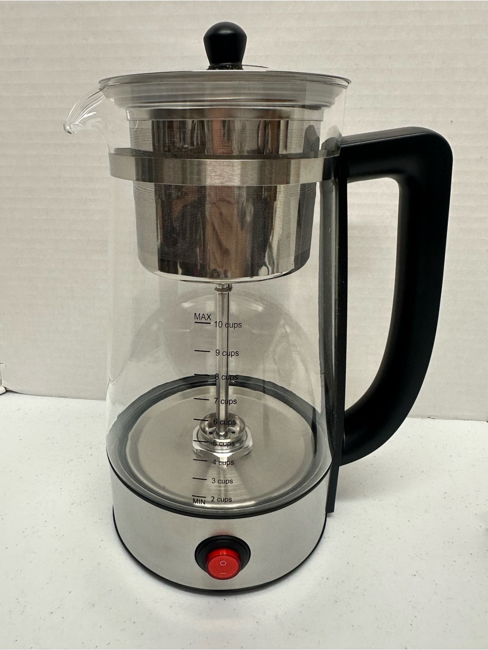 KIDISLE 10-Cup Electric Coffee Percolator Glass KEG8063-UL Stainless 1000W